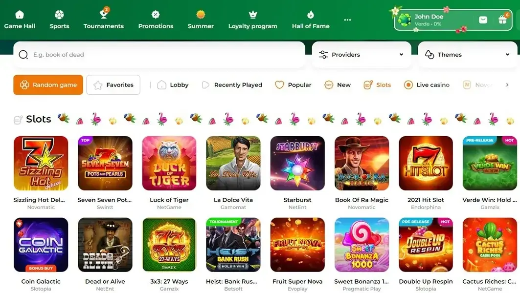 Verde Casino screenshot